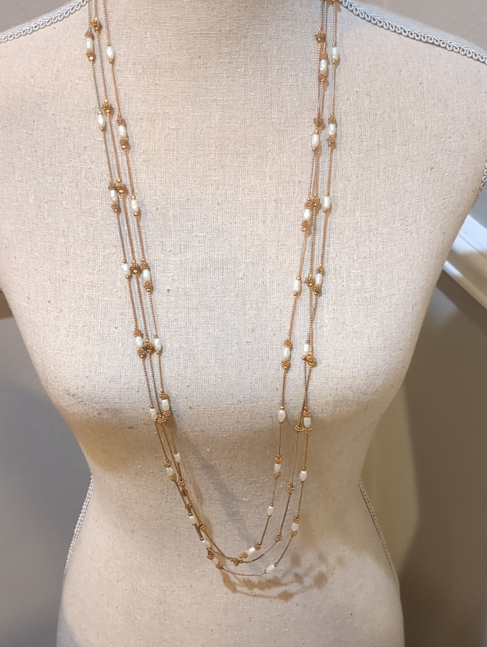 Ann Klein Gold-Tone Multi-Strand Pearl Bead Necklace - Women Jewelry
